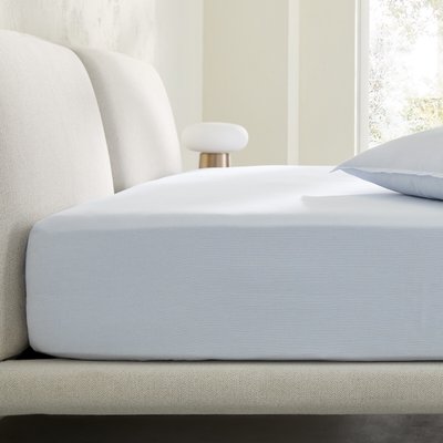 Drap-housse en percale lavée, bonnet 30 cm, Sabbal AM.PM