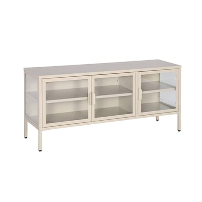Meuble TV industriel métal et verre trempé 3 portes 120cm ARKANSAS SWEEEK