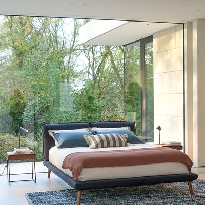 Lit velours avec sommier, Aurore design E. Gallina AM.PM