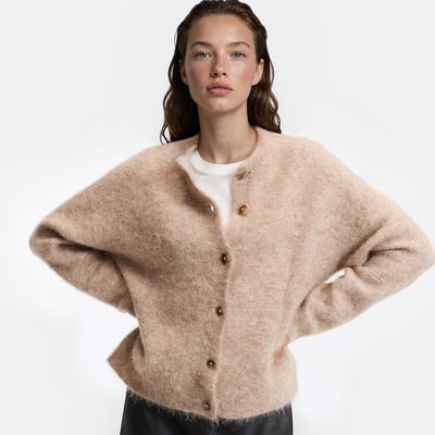Vest van geborsteld alpaca-mengsel, Signature JANY LA REDOUTE COLLECTIONS