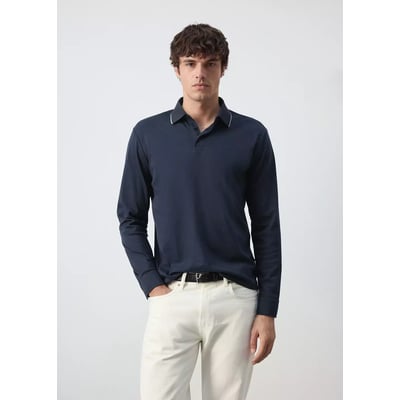 Pull polo 100 % coton détail contrasté MANGO MAN