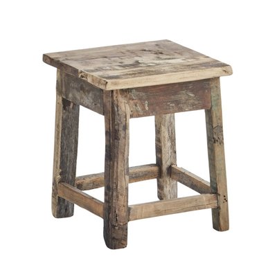 Petit tabouret rustique bois recyclé MADAM STOLTZ