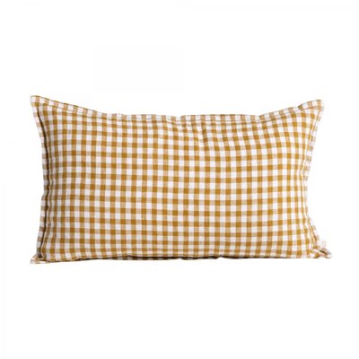 Housse de coussin en lin lavé imprimé, Vichy GABRIELLE PARIS