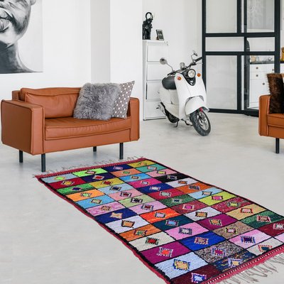 Authentique tapis berbère fait à la main en coton BOUCHAROUETTE AC UN AMOUR DE TAPIS