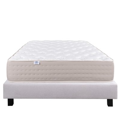 Ensemble matelas ferme avec ressorts ensachés 26 cm et sommier tapissier  gris HOME MAISON