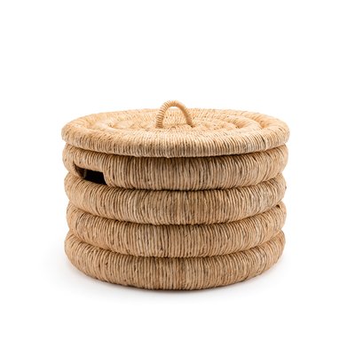 Panier rond avec couvercle bananier tressé, Marilo AM.PM