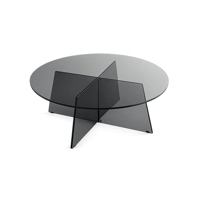 Table basse ronde en verre fumé noir VETRO PIER IMPORT