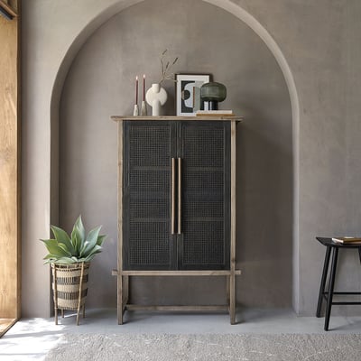Armoire 2 portes en bois recyclé massif  JUNKO BERAH GETAH