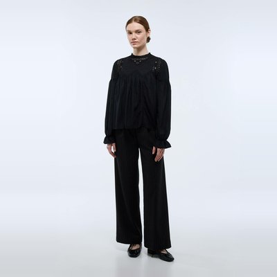 Blouse manches longues détails dentelle MONOPRIX