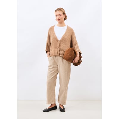 Cardigan en maille bouclette manches 3/4 col V HUMILITY