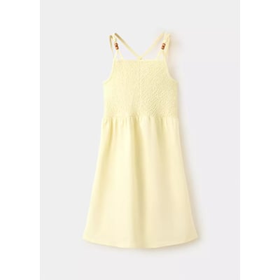 Robe en coton panneau froncé MANGO KIDS