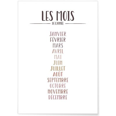 Affiche Les mois de l'année L'AFFICHERIE