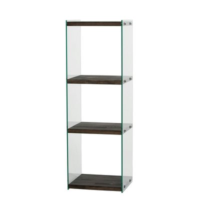 Colonne étagère design verre / bois LHASA PIER IMPORT