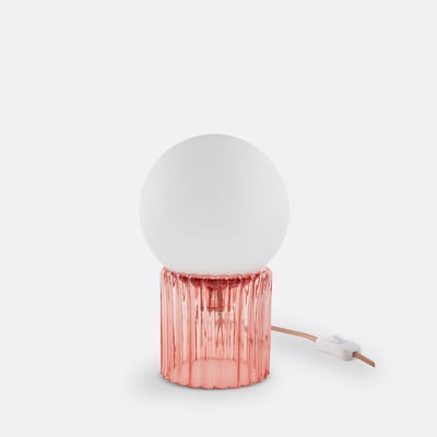 Lampe à poser, verre strié coloré et opaline, Dima LA REDOUTE INTERIEURS