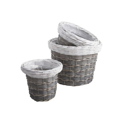 Cache-pots en osier gris et blanc (lot de 3) AUBRY GASPARD