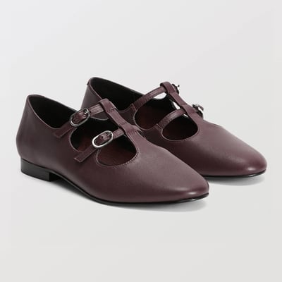 Salomés double brides en cuir MONOPRIX