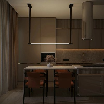 Линейный светильник с кожаными подвесами SO'HOME