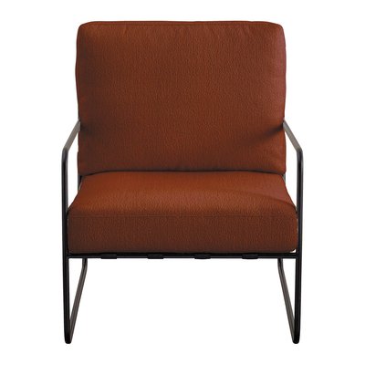 Fauteuil GASPARD en bouclette et métal BLANC D’IVOIRE