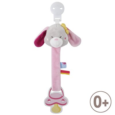 Attache tetine chien rose SUCRE D'ORGE