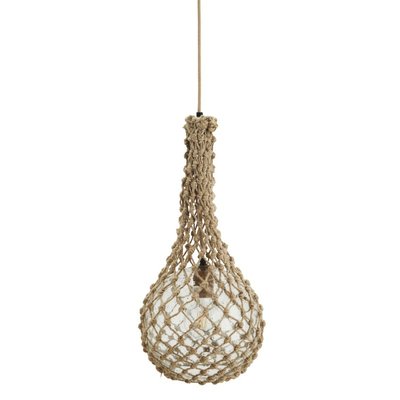 Lampe suspension filet jute verre Madam stoltz MADAM STOLTZ