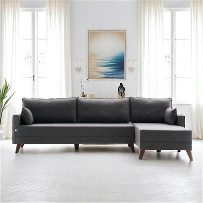 Canapé d'angle anthracite - 275 cm, côté droit SPLIT PIER IMPORT