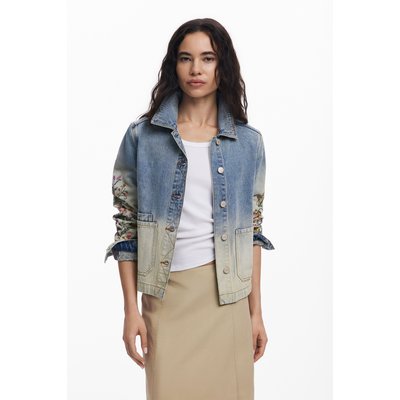 Desigual - Veste en jean à fleurs DESIGUAL