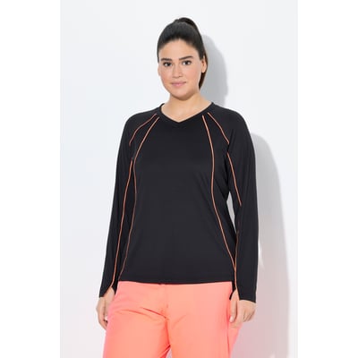 T-shirt technique slim à col en V et manches ULLA POPKEN