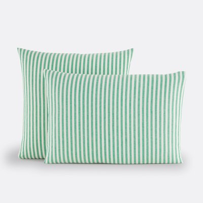 Soizic Green Cotton Pillowcase LA REDOUTE INTERIEURS