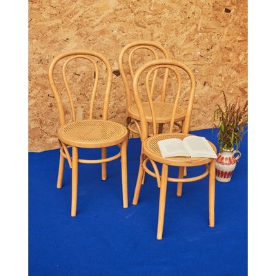 Lot de 3 chaises bistrot en bois Claude N°1309 - Bon état DEBONGOUT