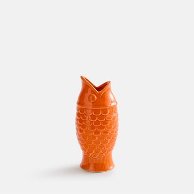 Vase poisson en céramique reliéfée, hauteur 22,2 cm, NÉMÉO LA REDOUTE INTERIEURS