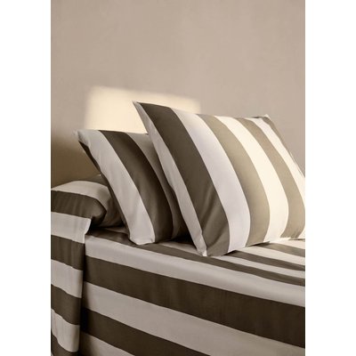 Deux taies d'oreiller en percale de coton rayures 50x75 cm MANGO HOME