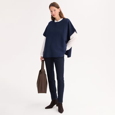 Poncho mit rundem Ausschnitt, Milano-Strick ANNE WEYBURN