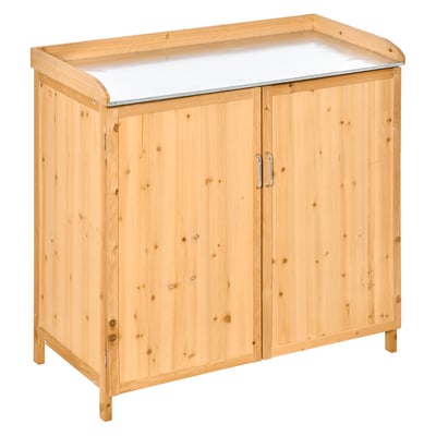 Table de rempotage Bois de sapin Orange OUTSUNNY