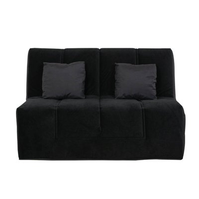Banquette BZ LOS ANGELES 140x190, matelas Dunlopillo, coton noir RELAXIMA
