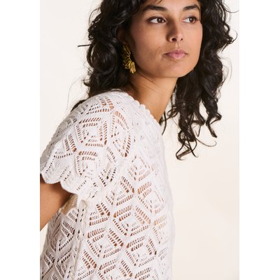 Pull en maille ajourée manches courtes LA FEE MARABOUTEE