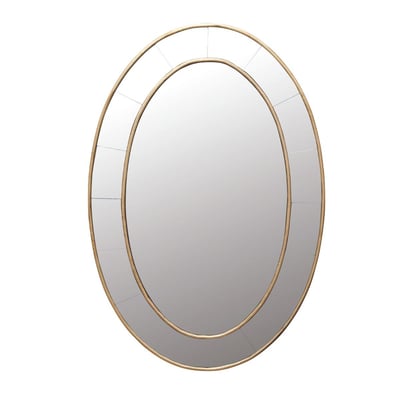 Miroir oval doré en verre H 95 cm SIGNATURE