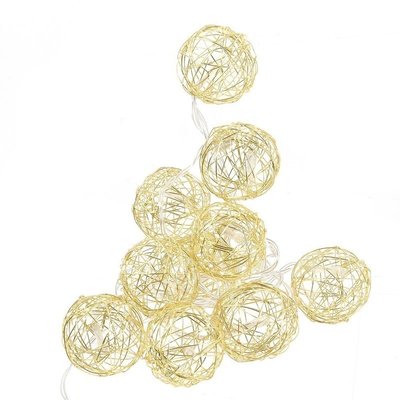 Guirlande lumineuse sphère filaire en métal 10 leds Argent CMP