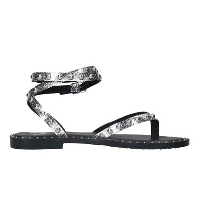 Sandales plates en cuir avec clous SACHA