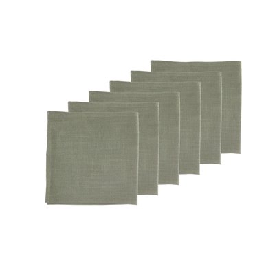 Lot de 6 serviettes de table en 20% lin et 80 coton, NUDE BJORN