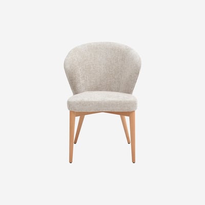 Lot de 2 chaises en tissu chenille et bois massif couleur chêne LURIS HABITAT