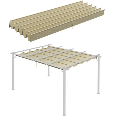 Toile de rechange pergola rétractable 4 x 3 m polyester OUTSUNNY