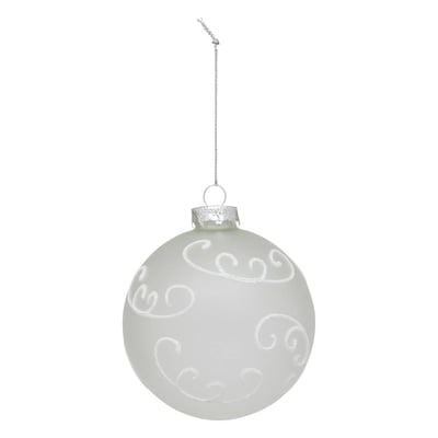 Boule de Noël en verre irisée blanche D. 90 mm FEERIC LIGHTS & CHRISTMAS
