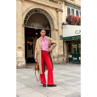 Pantalon evase rouge clearance