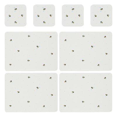 8-Piece Bee Placemats & Coasters Set PRICE & KENSINGTON