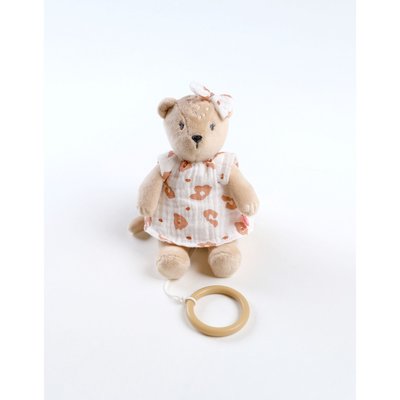 Peluche mini musicale Kendi en Veloudoux beige/terracotta NOUKIE'S