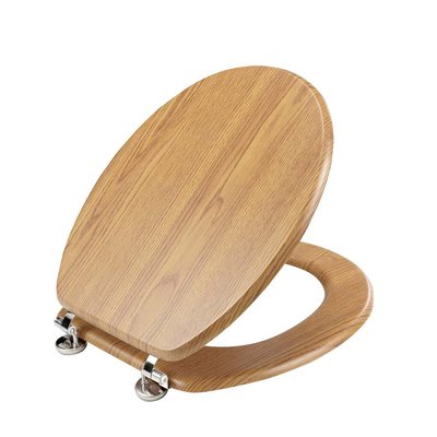 Abattant WC MDF charnières métal effet bois Strata chêne DECORATIE