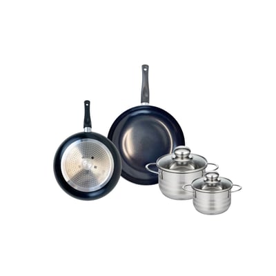 Batterie 2 poêles 20/24cm + 2 faitouts 12/14cm PRIMA BRILLANT ELO