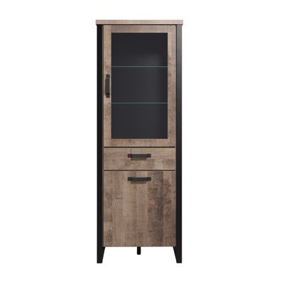 Vitrine 2 portes dont 1 avec verre trempé et 1 tiroir L70 cm - EMILE CALICOSY