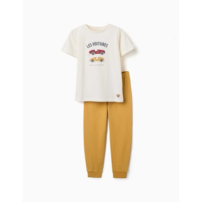 Pyjama à manches courtes avec imprimé voitures de course ZIPPY