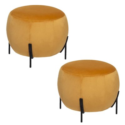 2 Tabourets design velours Calabaza TOILINUX